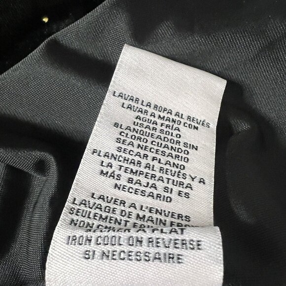 NWT Nanette Lepore Black Velvet Blouse Gold Polka Dots Mockneck Shirt XL NEW - Picture 9 of 16